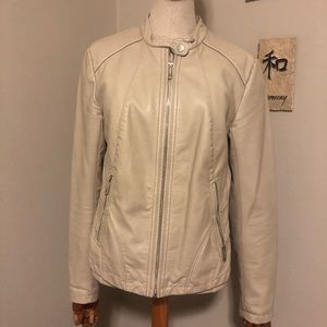 Faux leather moto jacket